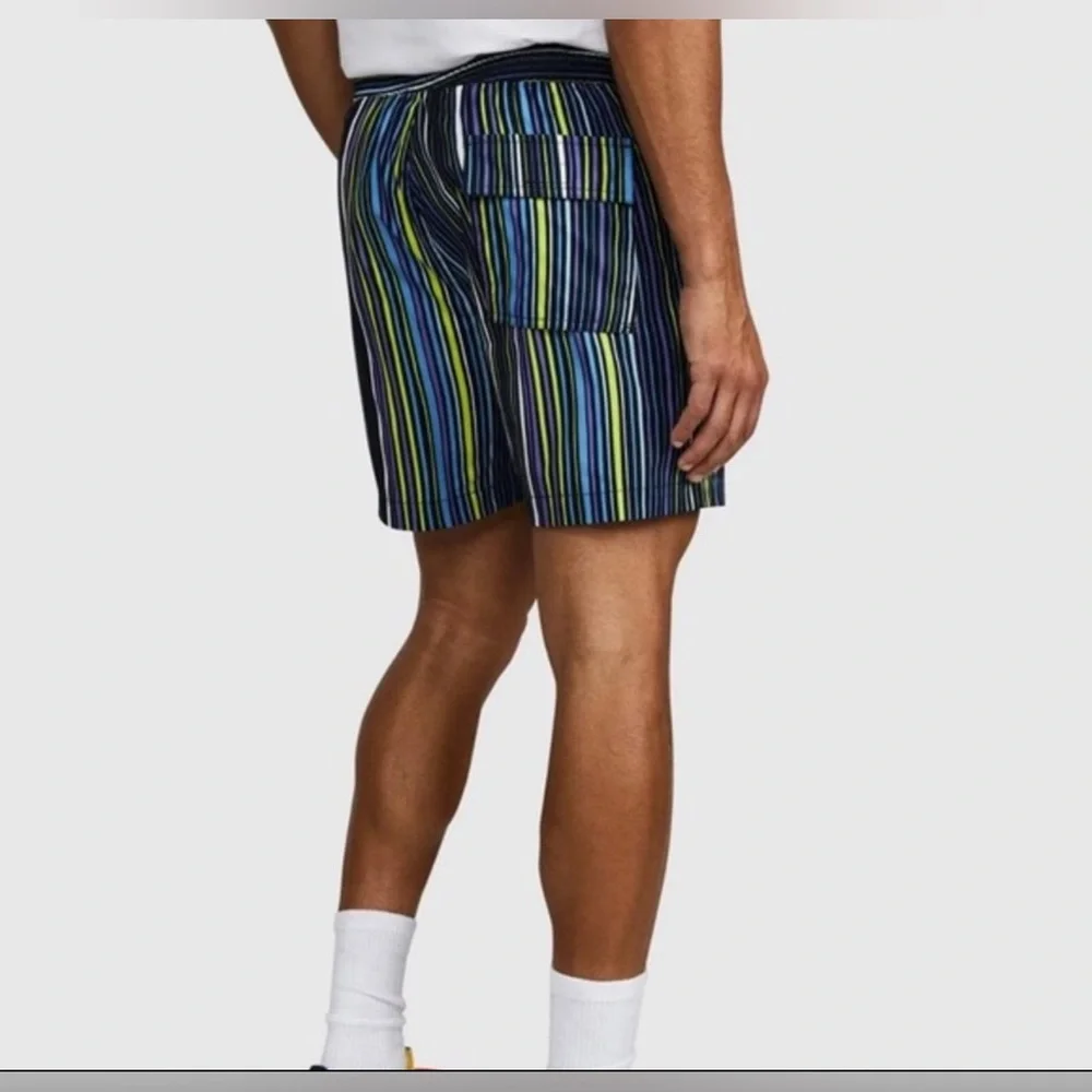 Psycho Bunny Adkins Navy Striped Swim Shorts Mens XL New